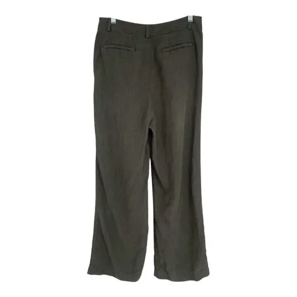 Jenni Kayne Linen Kyle Trousers Black Relaxed Fit Wide Leg Pants 8 - Picture 4 of 11